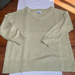 Old Navy light green cozy knit cotton v neck sweater XL